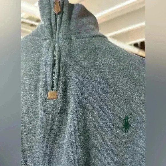 Polo by Ralph Lauren Sweater Size XL 3/4 zip Gray Knit Warm Winter - Picture 5 of 5